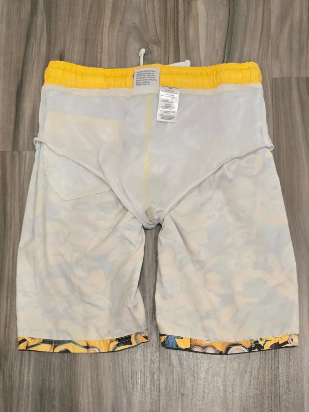 Despicable Me Minions Swim Trunks Boys Large Yellow Graphic Swim Shorts